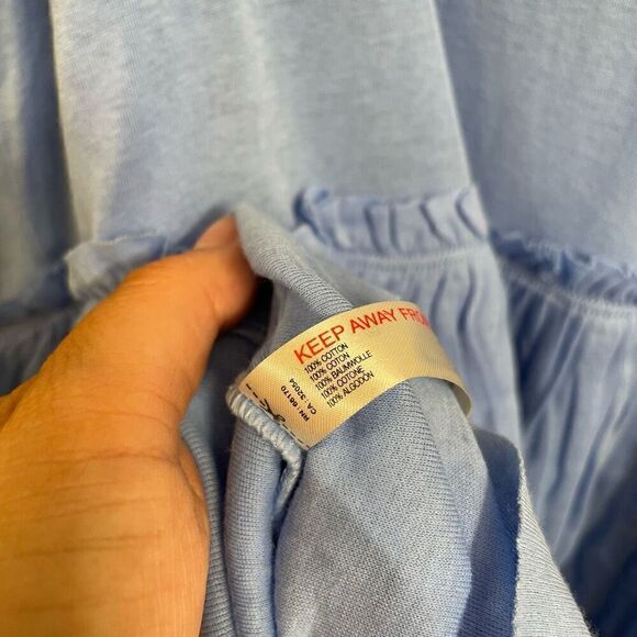 Free People Beach Noelle Light Blue Tiered Mini Dress XS NWOT - Picture 6 of 7